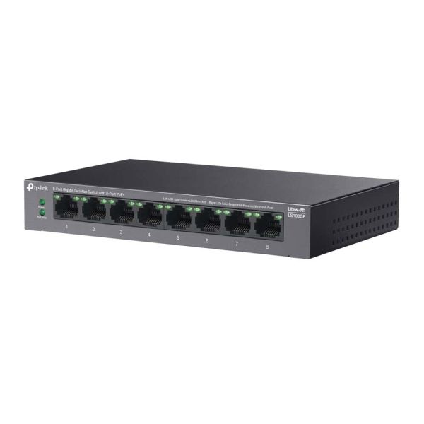 TP-Link LiteWave LS108GP netwerk-switch Unmanaged Gigabit Ethernet (10/100/1000) Power over Ethernet (PoE) Zwart (LS108GP)