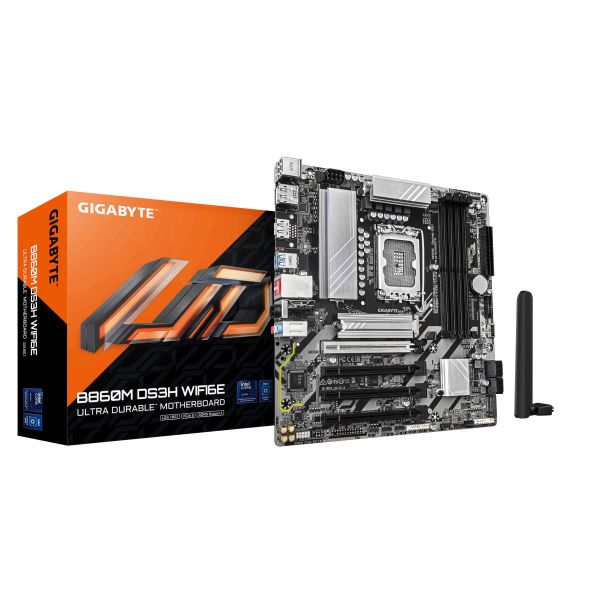 GIGABYTE B860M DS3H WIFI6E moederbord Intel B860 LGA 1851 (Socket V1) micro ATX (B860M DS3H WIFI6E 1.0) GIGABYTE B860M DS3H WIFI6E moederbord Intel B860 LGA 1851 (Socket V1) micro ATX (B860M DS3H WIFI6E 1.0)