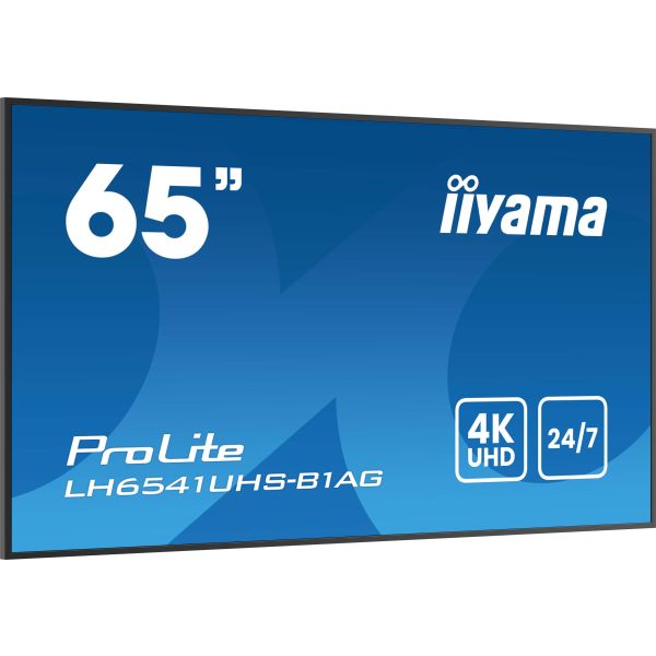 iiyama LH6541UHS-B1AG beeldkrant 163,8 cm (64.5") LCD 500 cd/m² 4K Ultra HD Zwart 24/7 (LH6541UHS-B1AG)