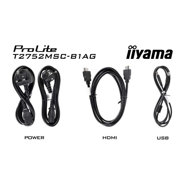 iiyama ProLite T2752MSC-B1AG computer monitor 68,6 cm (27") 1920 x 1080 Pixels Full HD LED Touchscreen Zwart (T2752MSC-B1AG)
