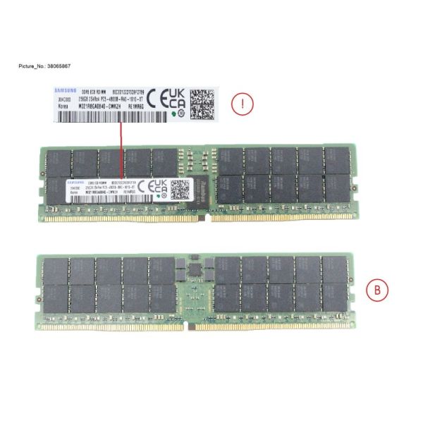 Fujitsu 256GB DDR5-4800 8Rx4 3DS ECC Geheugen (PY-ME25SL)