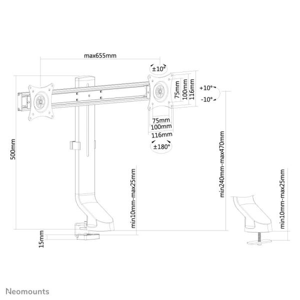 Neomounts monitorarm (FPMA-D860DBLACK)
