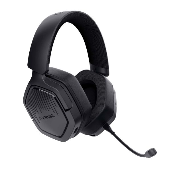 Trust GXT 493 Carus Gaming Headset - Draadloze gamingheadset – Bluetooth en USB verbinding – Afneembare microfoon – Zwart (25491)