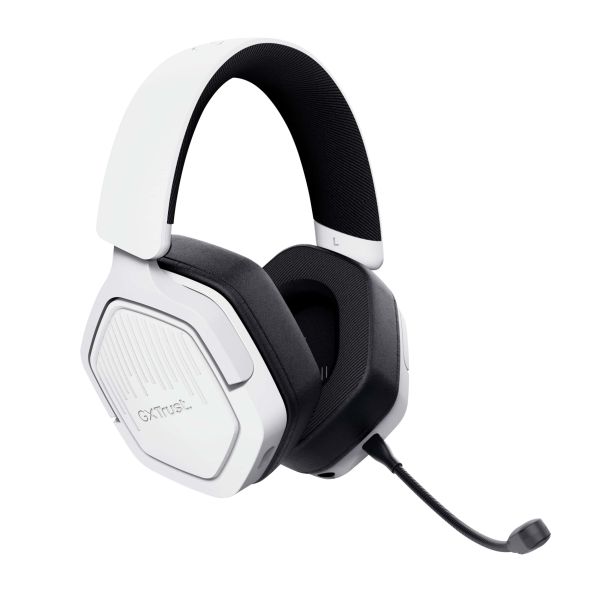 Trust GXT 493W Carus Gaming Headset - Draadloze gamingheadset – Bluetooth en 2.4 GHz verbinding – Afneembare microfoon – Wit (25534) Trust GXT 493W Carus Gaming Headset - Draadloze gamingheadset – Bluetooth en 2.4 GHz verbinding – Afneembare microfoon – Wit (25534)