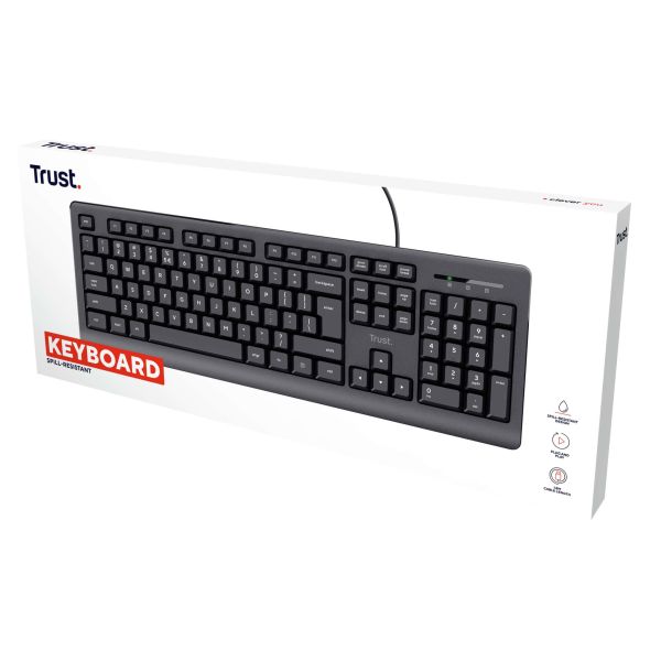 Trust 24639 toetsenbord Kantoor USB Nee Amerikaans Engels Zwart (24639)