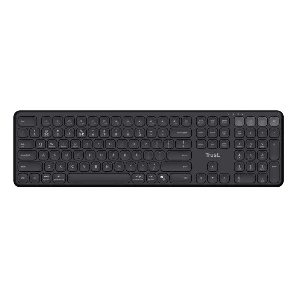 Trust Vaiya toetsenbord Universeel USB + RF Wireless + Bluetooth Amerikaans Engels Zwart (25511)