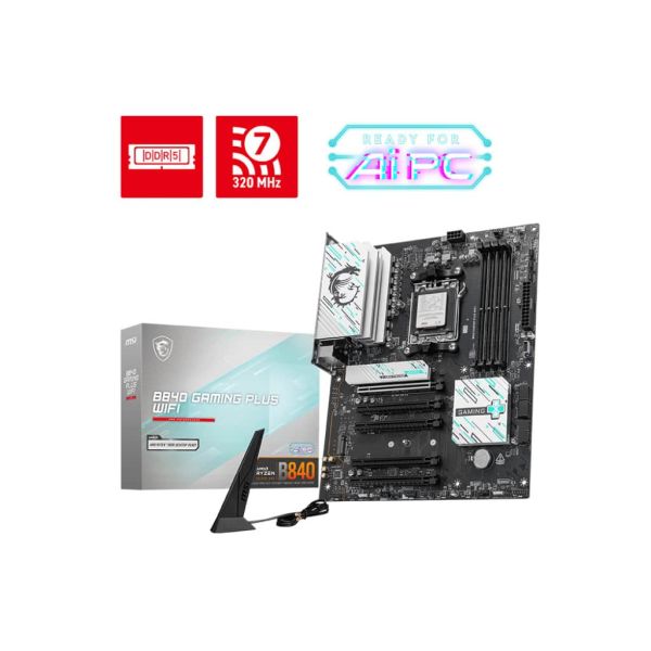 MSI B840 GAMING PLUS WIFI moederbord AMD B840 Socket AM5 ATX (B840GAMINGPLUSWIFI) MSI B840 GAMING PLUS WIFI moederbord AMD B840 Socket AM5 ATX (B840GAMINGPLUSWIFI)