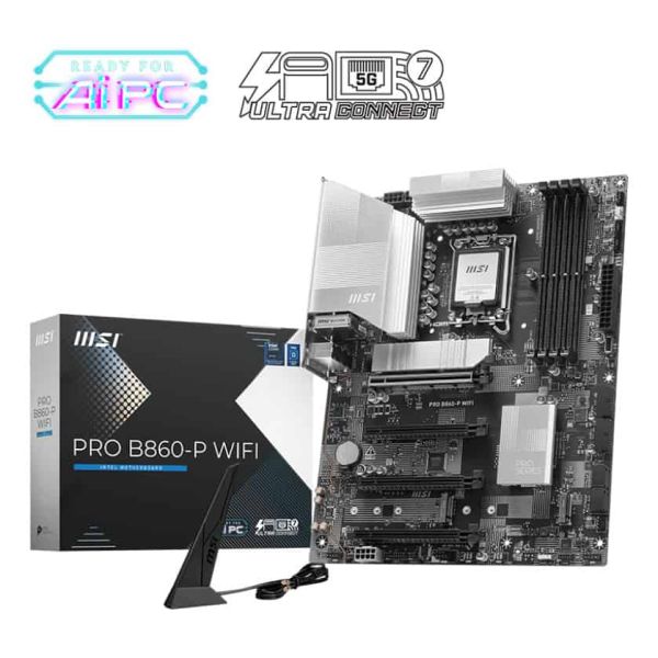 MSI PRO B860-P WIFI moederbord Intel B860 LGA 1851 (Socket V1) ATX (PRO B860-P WIFI) MSI PRO B860-P WIFI moederbord Intel B860 LGA 1851 (Socket V1) ATX (PRO B860-P WIFI)