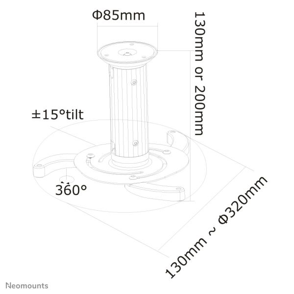 Neomounts projector plafondsteun (BEAMER-C80)