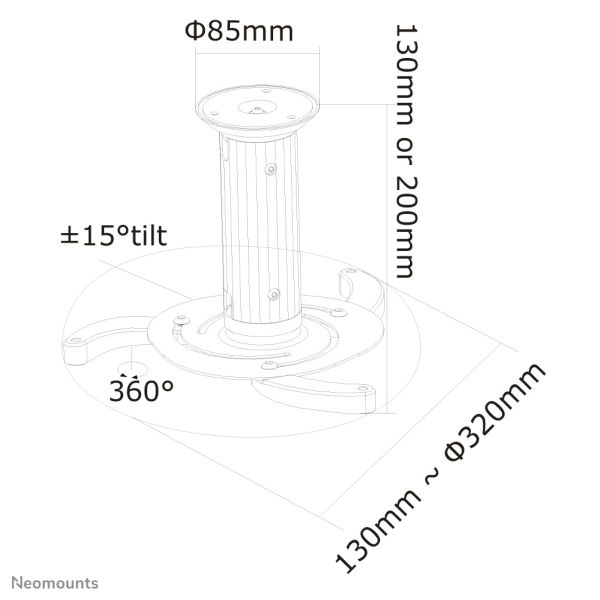 Neomounts projector plafondsteun (BEAMER-C80WHITE)