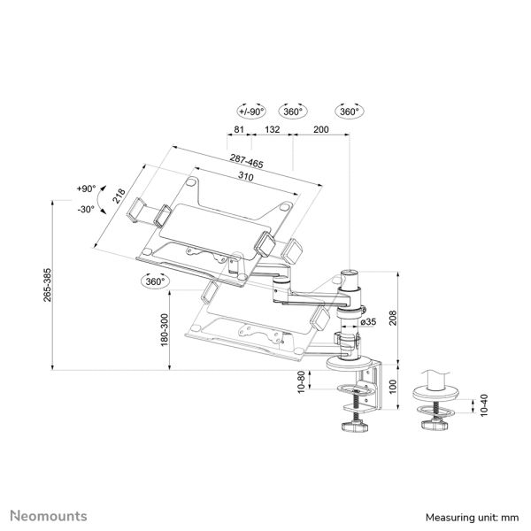 Neomounts laptop bureausteun (DS20-425BL1)