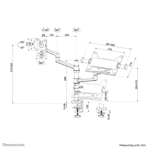 Neomounts monitor/laptop bureausteun (DS20-425BL2)