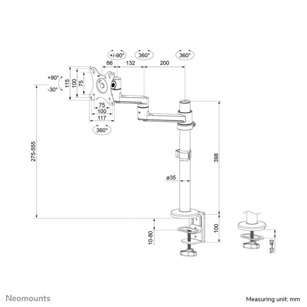 Neomounts monitorarm (DS60-425BL1)