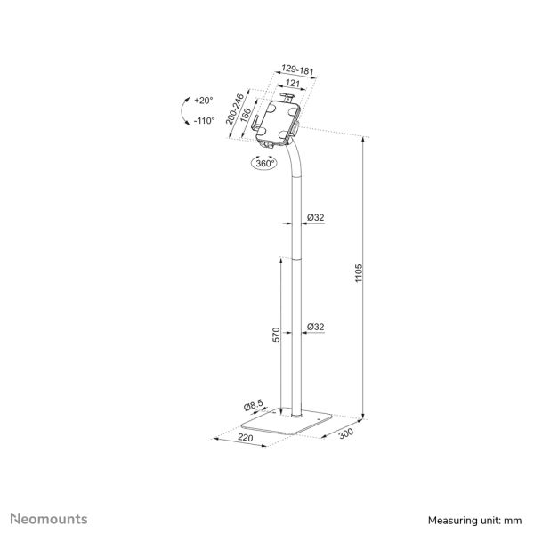 Neomounts tablet vloersteun (FL15-625WH1)