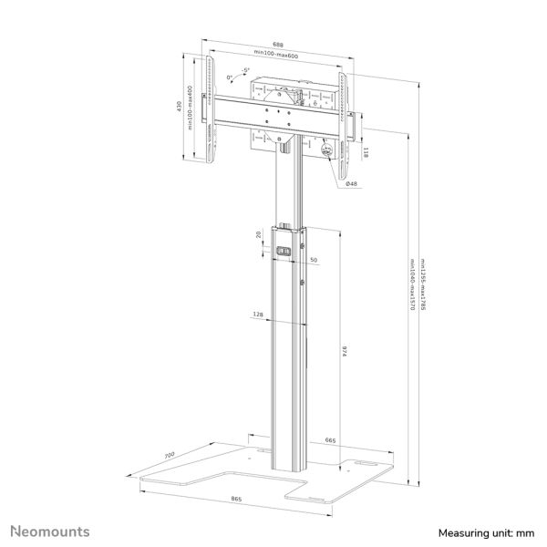 Neomounts vloersteun (FL45S-825BL1)