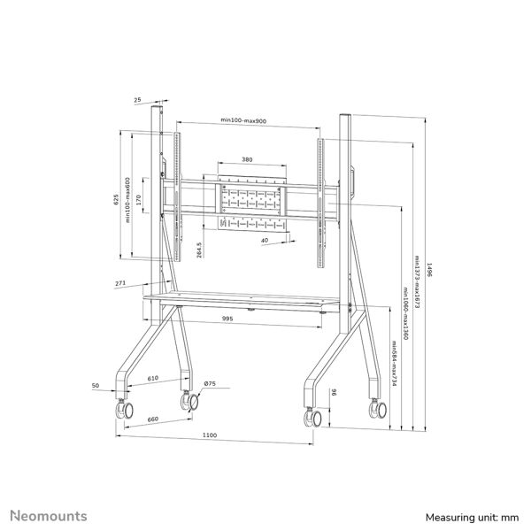Neomounts vloersteun (FL50-525WH1)
