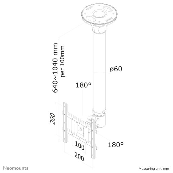 Neomounts monitor plafondsteun (FPMA-C200BLACK)