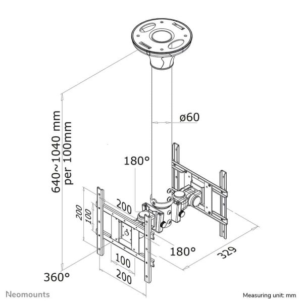 Neomounts monitor plafondsteun (FPMA-C200D)