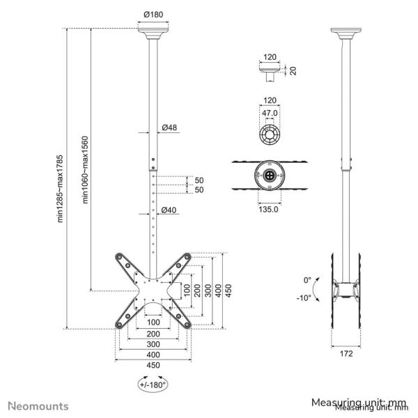 Neomounts TV plafondsteun (FPMA-C340DBLACK)
