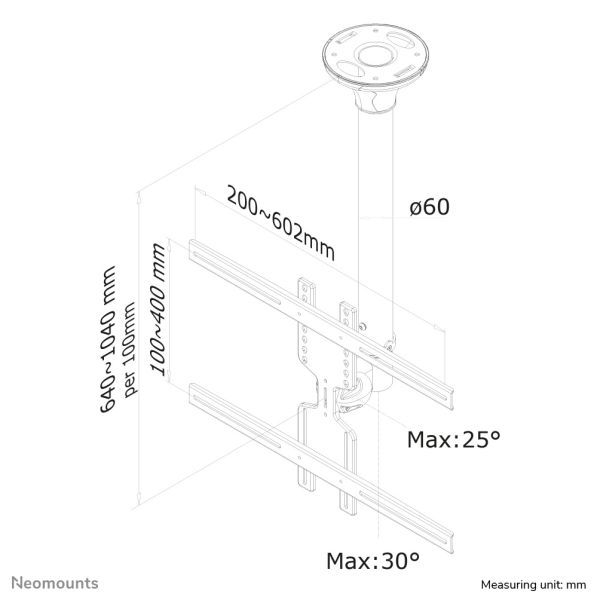 Neomounts monitor plafondsteun (FPMA-C400BLACK)
