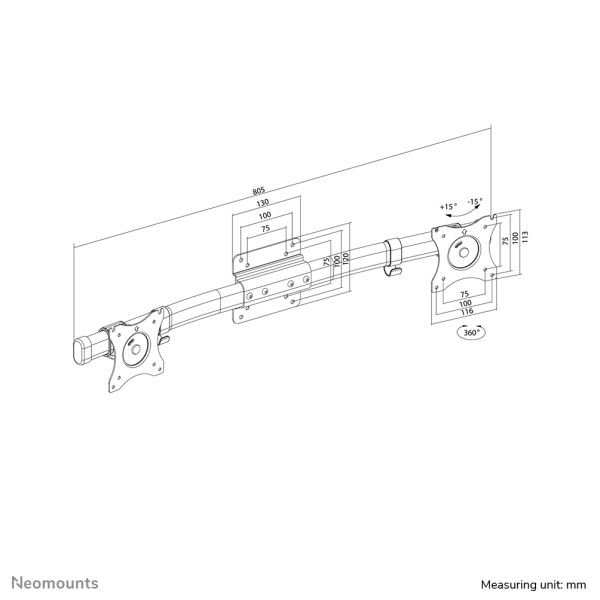 Neomounts dual crossbar (FPMA-CB100BLACK)