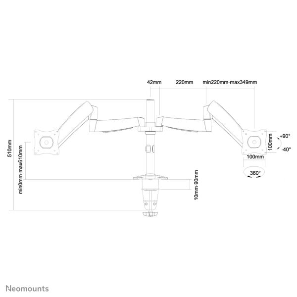 Neomounts monitorarm (FPMA-D950D)