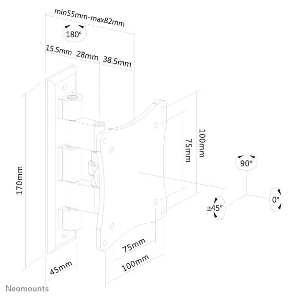 Neomounts tv/monitor wandsteun (FPMA-W810)
