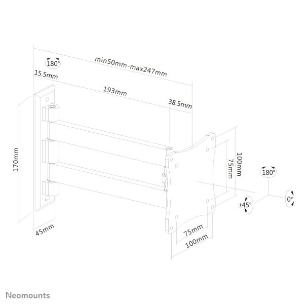 Neomounts tv/monitor wandsteun (FPMA-W820)