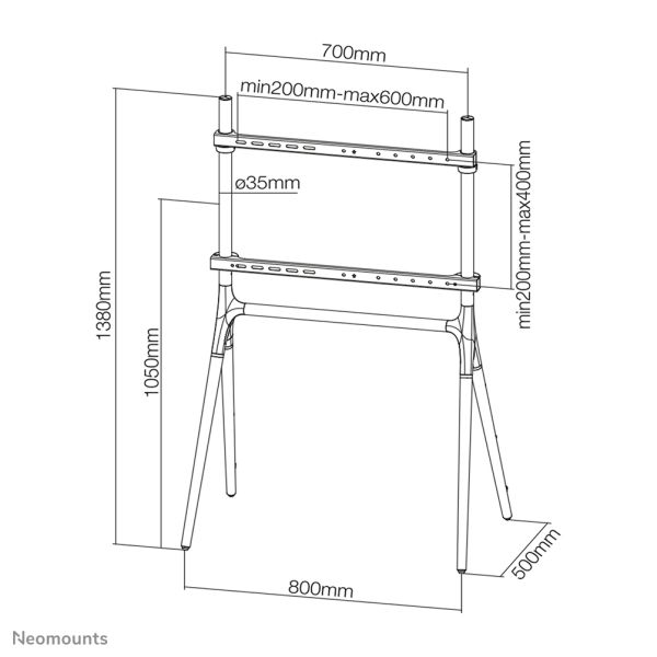 Neomounts vloersteun (NM-M1000WHITE)