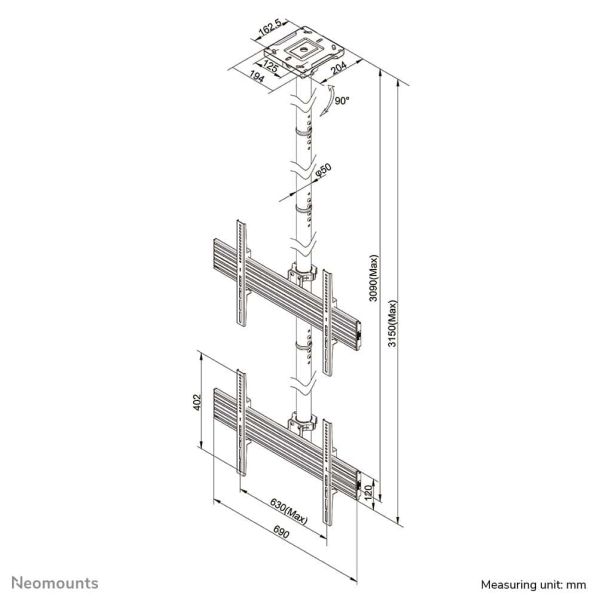 Neomounts Pro videowall plafondsteun (NMPRO-C12)