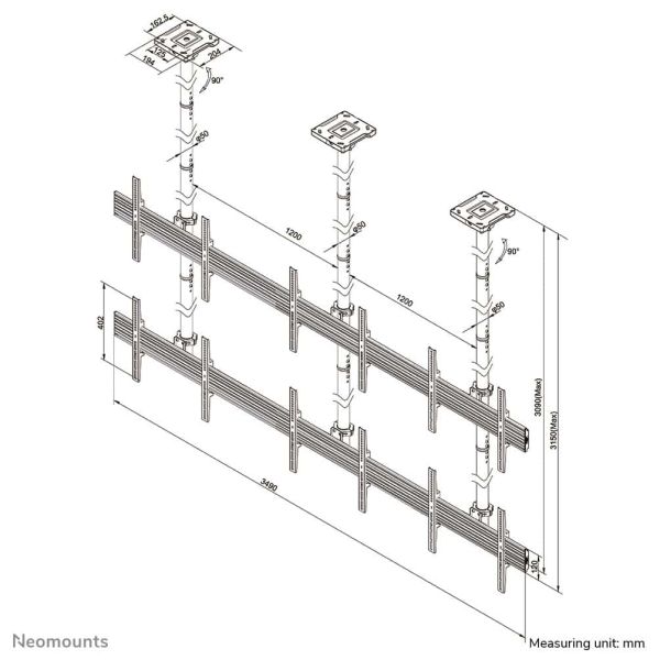 Neomounts Pro videowall plafondsteun (NMPRO-C32)