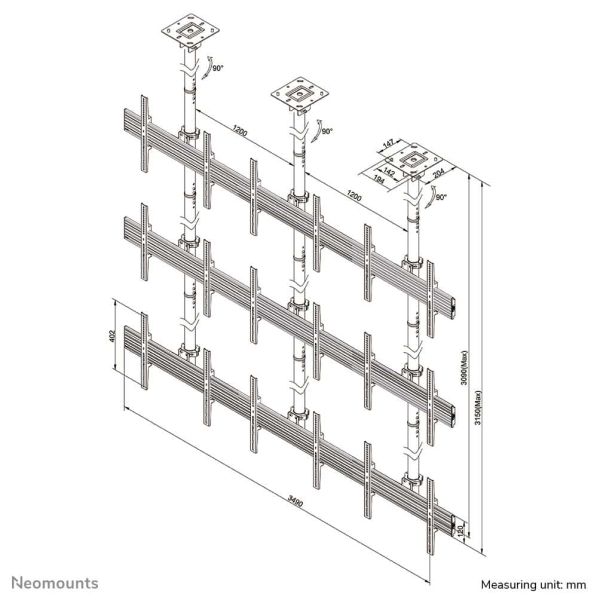 Neomounts Pro videowall plafondsteun (NMPRO-C33)