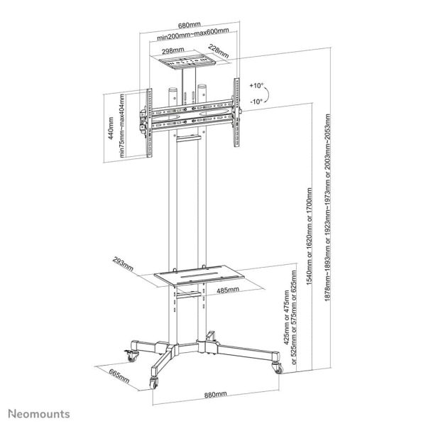 Neomounts vloersteun (PLASMA-M1700E)