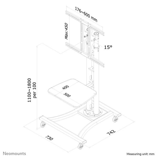 Neomounts vloersteun (PLASMA-M1800E)