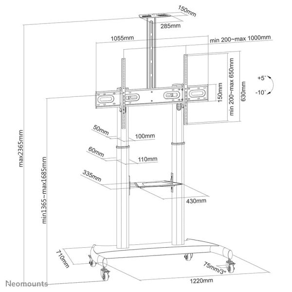 Neomounts vloersteun (PLASMA-M1950E)