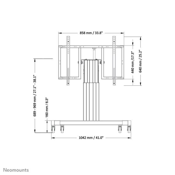 Neomounts gemotoriseerde vloersteun (PLASMA-M2550TSILVER)