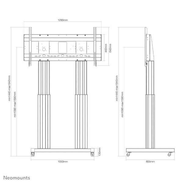 Neomounts gemotoriseerde vloersteun (PLASMA-M2600BLACK)