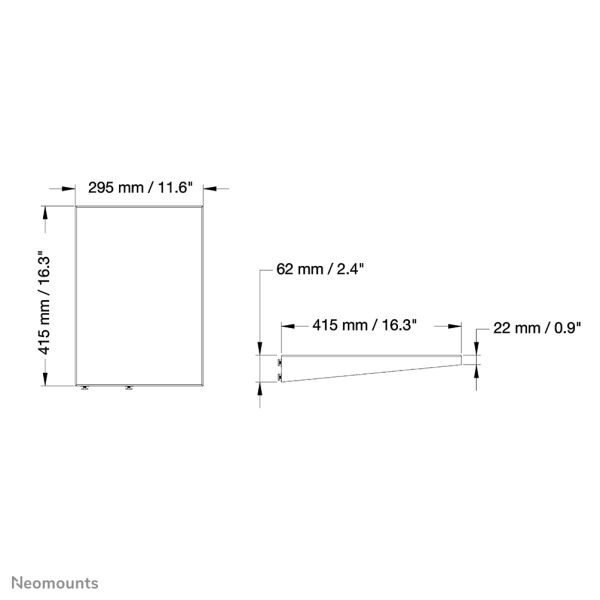 Neomounts multimedia steun (PLASMA-M2SIDESHELF)