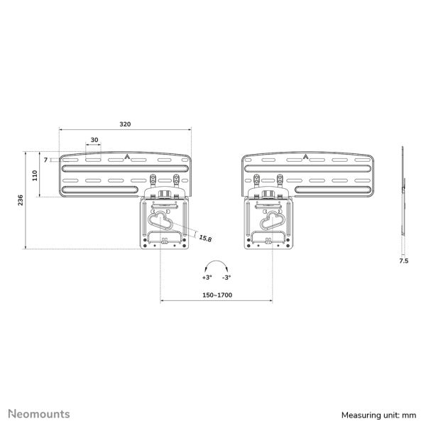 Neomounts Ultra-vlakke tv muurbeugel (WL30-265BL1)