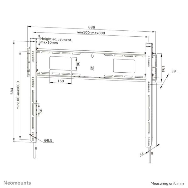 Neomounts heavy duty tv wandsteun (WL30-750BL18)