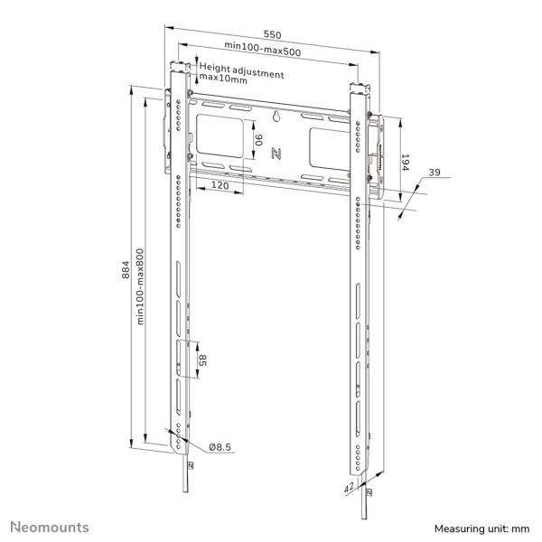 Neomounts heavy duty tv wandsteun (WL30-750BL18P)