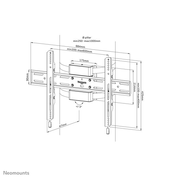 Neomounts TV pilaarsteun (WL30S-910BL16)
