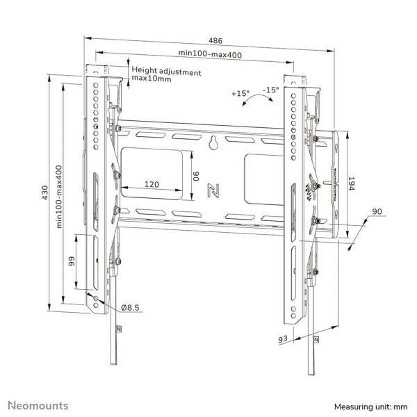 Neomounts heavy duty tv wandsteun (WL35-750BL14)