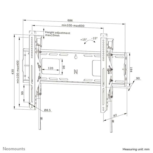 Neomounts heavy duty tv wandsteun (WL35-750BL16)