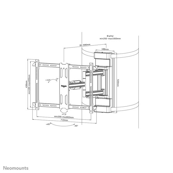 Neomounts TV pilaarsteun (WL40S-910BL16)