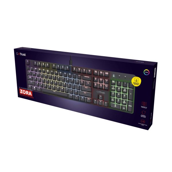 Trust GXT 871 Zora toetsenbord Gamen USB Duits Zwart (25678)