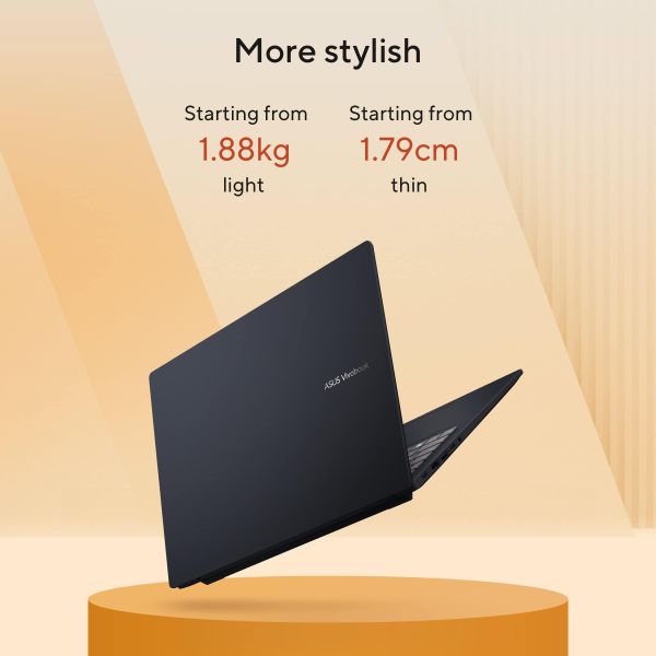 ASUS Vivobook 16 M1607KA-MB043W AMD Ryzen AI 7 340 Laptop 40,6 cm (16") WUXGA 16 GB DDR5-SDRAM 512 GB SSD Wi-Fi 6 (802.11ax) Windows 11 Home Belgisch Blauw, Zilver (90NB15F1-M006F0)