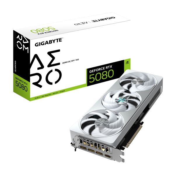 GIGABYTE GeForce RTX 5080 AERO OC SFF 16G NVIDIA 16 GB GDDR7 (GV-N5080AERO OC-16GD) GIGABYTE GeForce RTX 5080 AERO OC SFF 16G NVIDIA 16 GB GDDR7 (GV-N5080AERO OC-16GD)