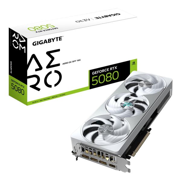 GIGABYTE GeForce RTX 5080 AERO OC SFF 16G NVIDIA 16 GB GDDR7 (GV-N5080AERO OC-16GD)