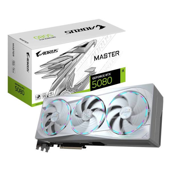 GIGABYTE AORUS GeForce RTX 5080 MASTER ICE 16G NVIDIA 16 GB GDDR7 (GV-N5080AORUSM ICE-16GD)